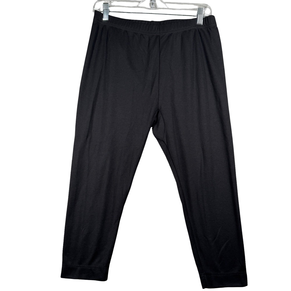 LL Bean Pants Womens Black Pull On Crop‎ Medium Casual Comfort Layering Neutral